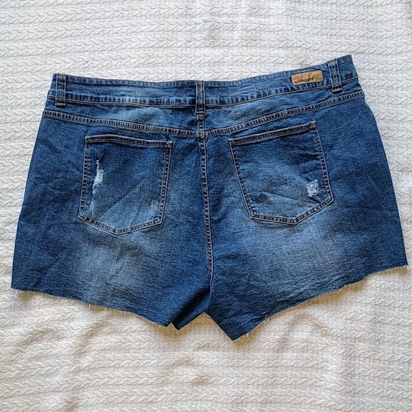 UnionBay 4" Distressed Pearl Jean Shorts Plus 22 - Picture 5 of 8